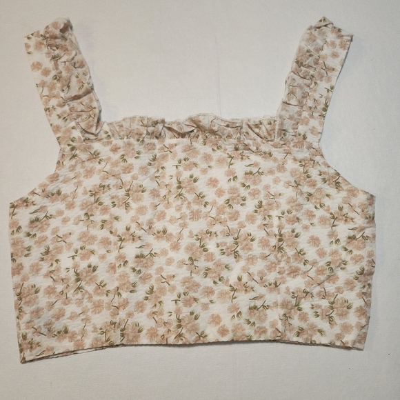 Cider CORSET Ruffled Strap Crop TOP, Small EUC - Picture 1 of 8